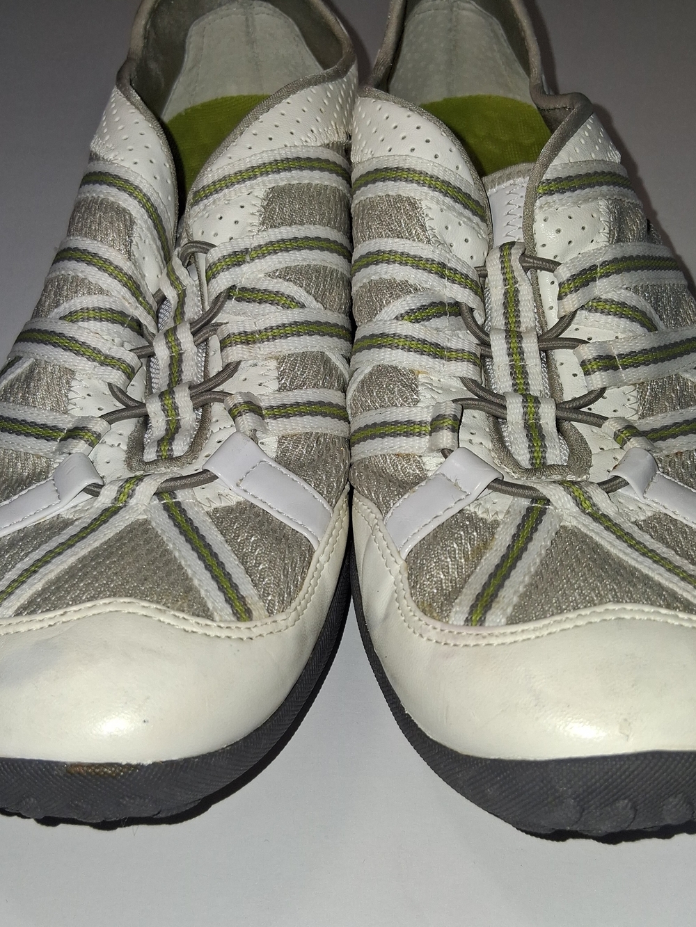 Women's Clark's Privo White and Olive Slip-On Athletic Sneakers - Picture 6 of 11